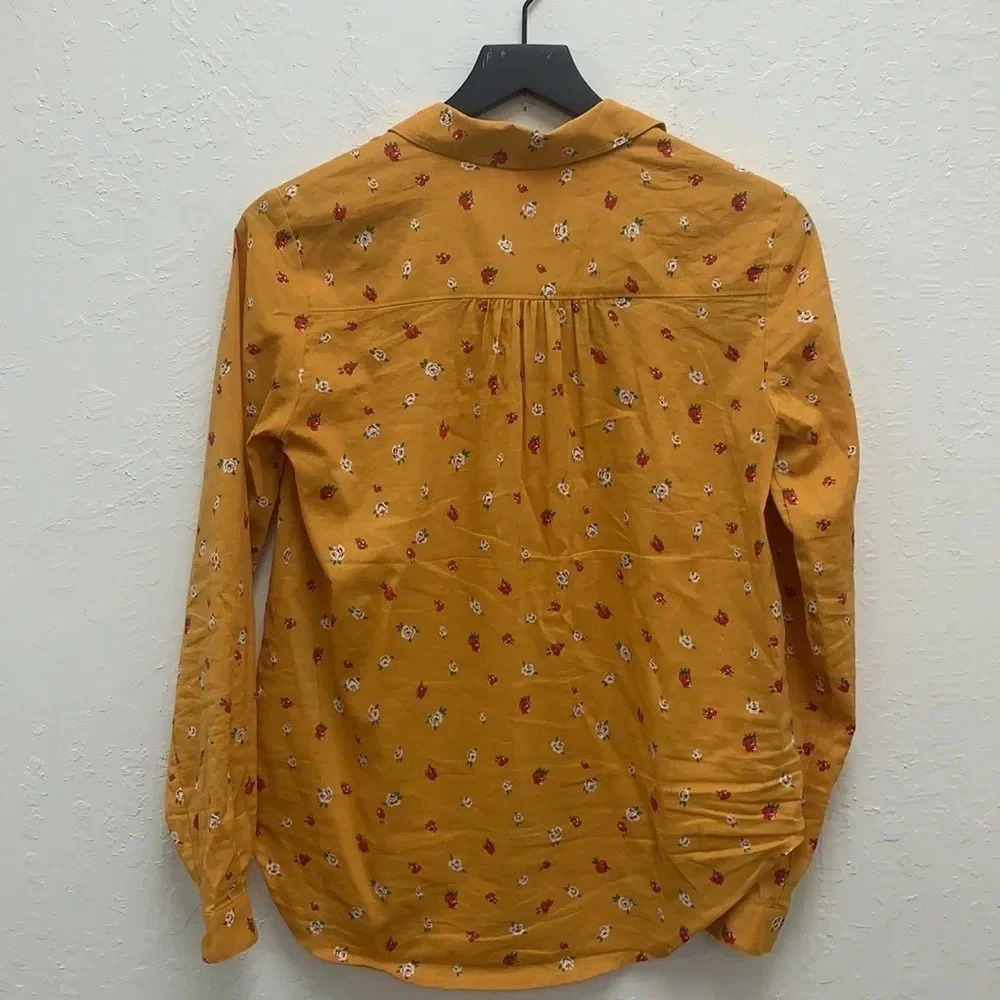 Anthropologie Maeve Yellow Phyllis Floral Top Size 0 - Picture 8 of 8